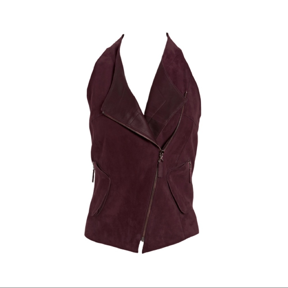 W BY WORTH DESIGNER SUEDE LEATHER VEST NWT SIZE 0